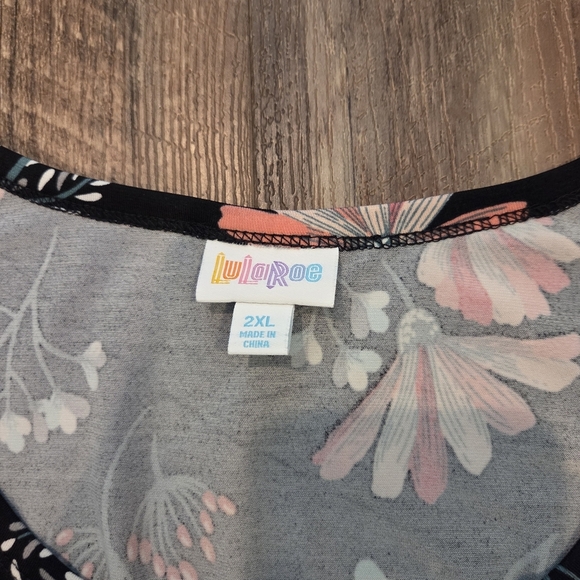 LuLaRoe Nichole Dress 2XL Black Floral Sleeveless Swing Dress Pockets - Picture 2 of 10